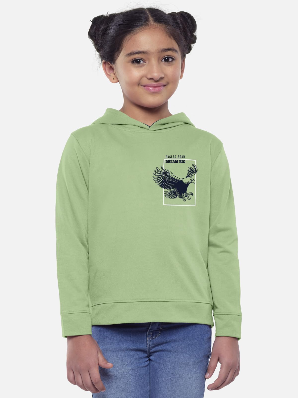 HELLCAT Printed Cotton Hoodie T-Shirt for Girls - Image 3