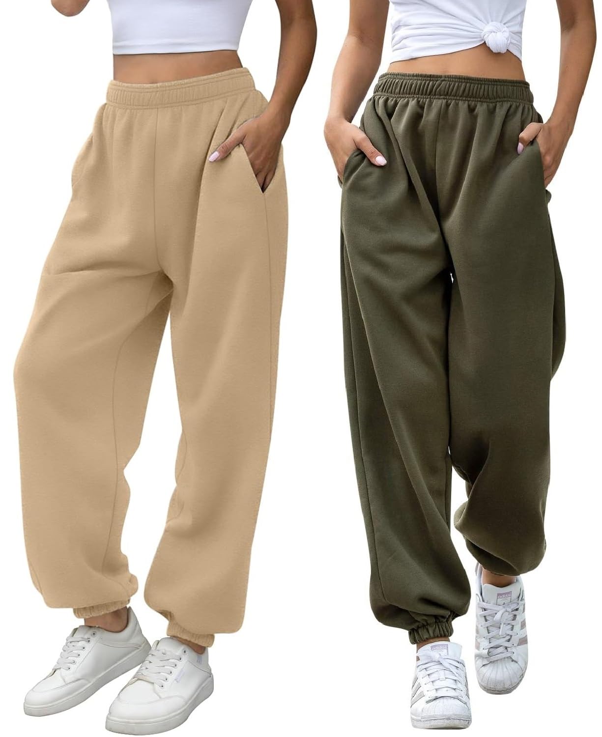 Q RIOUS Women's Jogger Trouser - Beige Olive