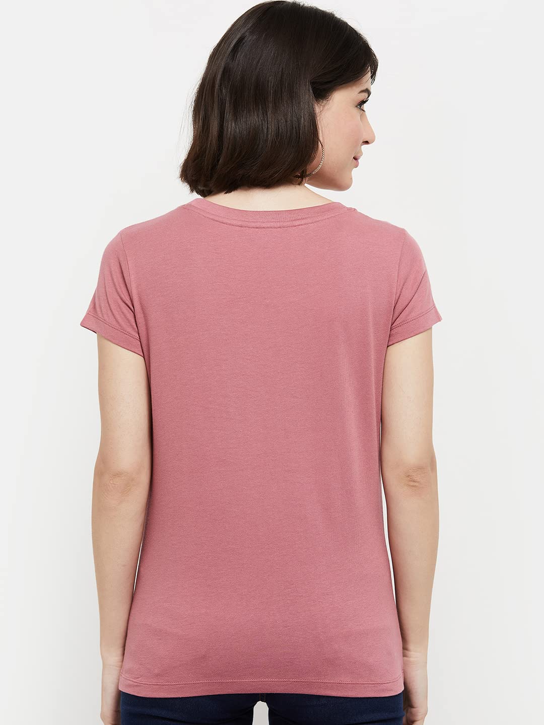 Max Women's Blush Pink Cotton Printed T-Shirt - Image 5