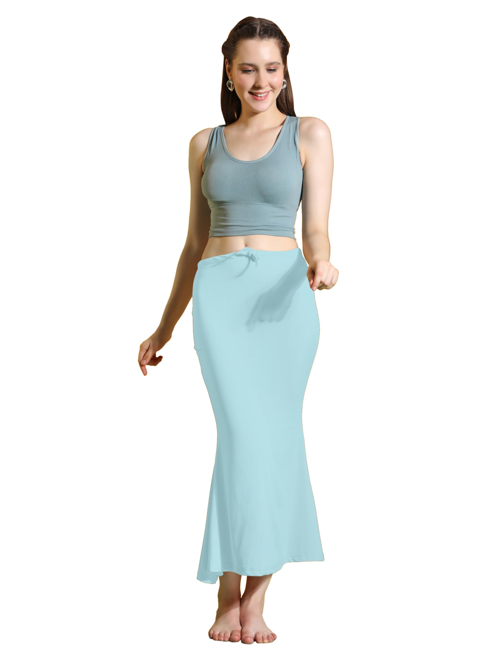 Anarva Saree Shapewear Petticoat for Women - Aqua Lycra