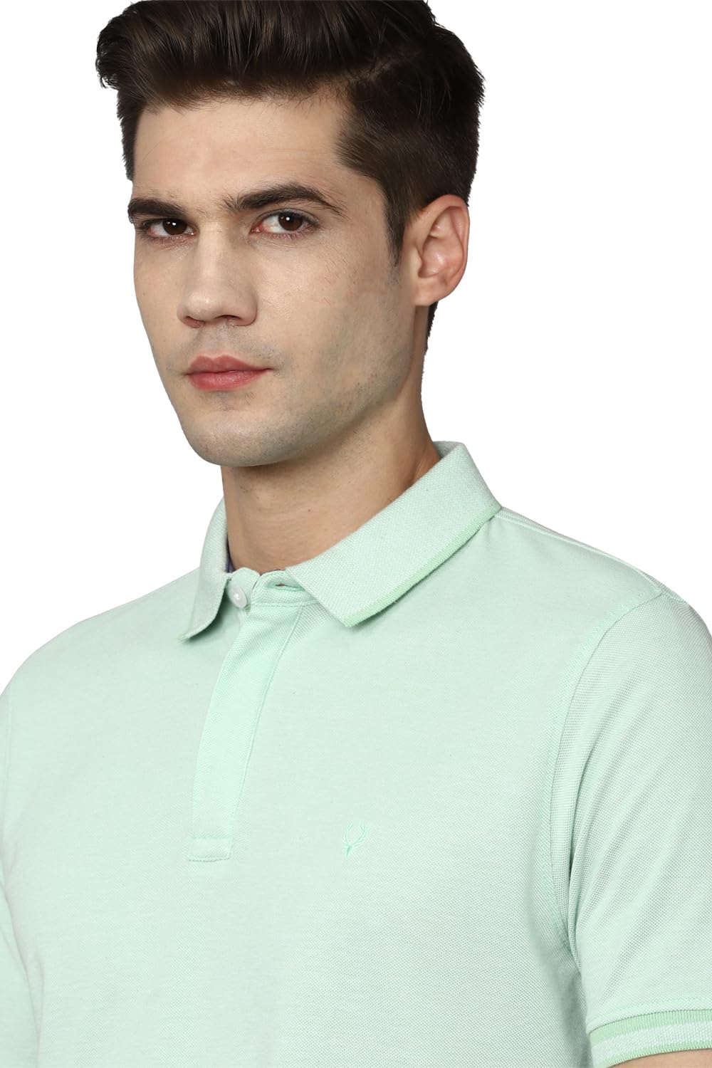 Allen Solly Men Cotton Solid T-Shirt - Mint - Image 4