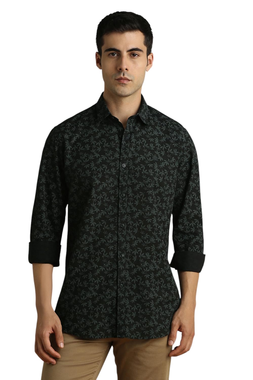 Peter England Men Black Casual Shirt