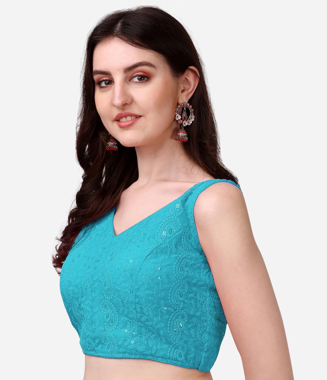 Pujia Mills Women's Georgette Blouse - Sky Blue - Image 2