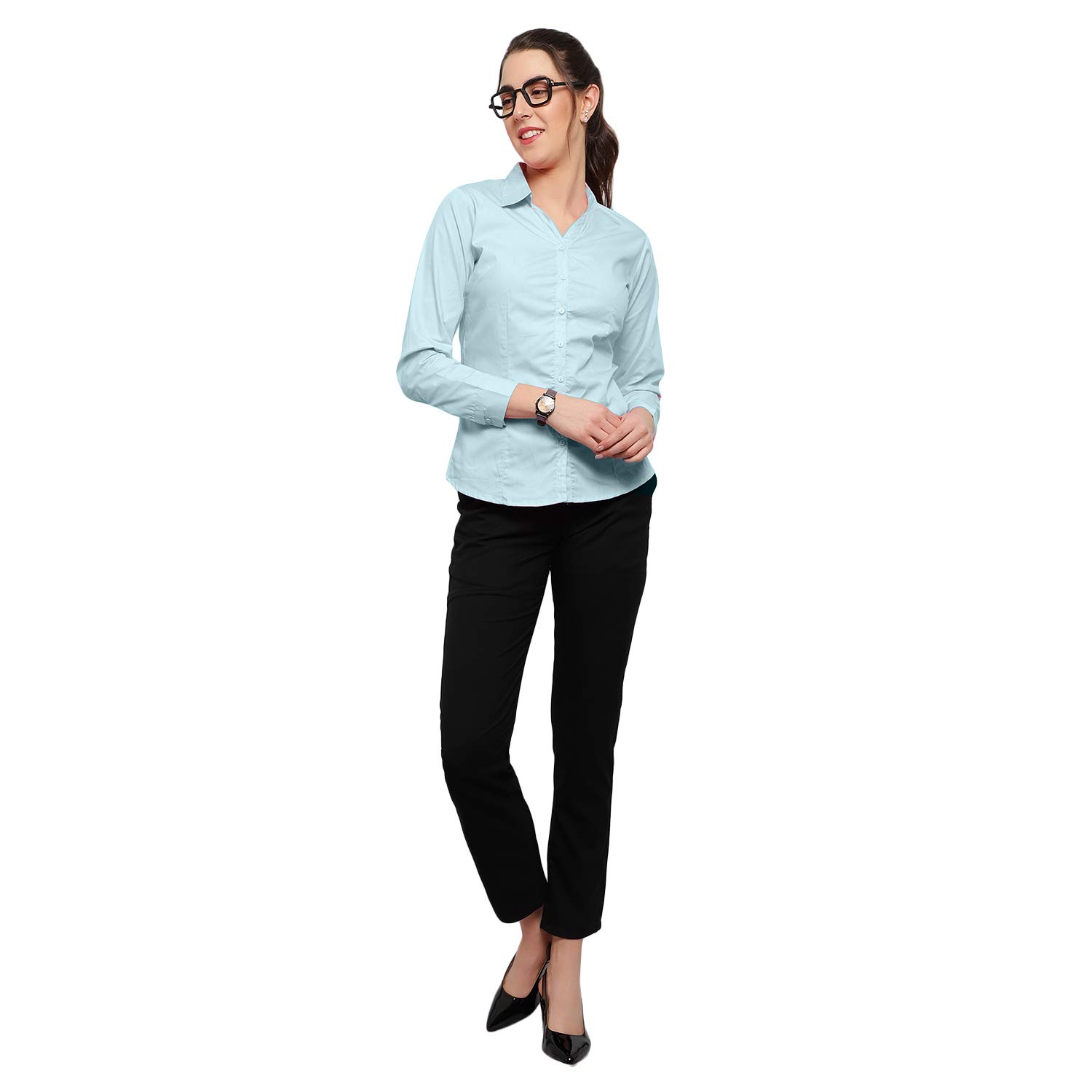 Ronin Women's Formal Shirt - Light Blue - Image 4
