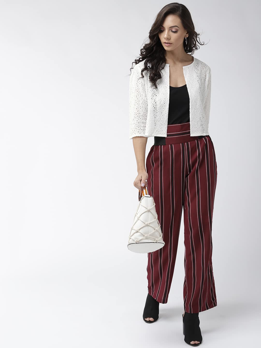 Style Quotient Women Off White Floral Lace Shrug - Image 5