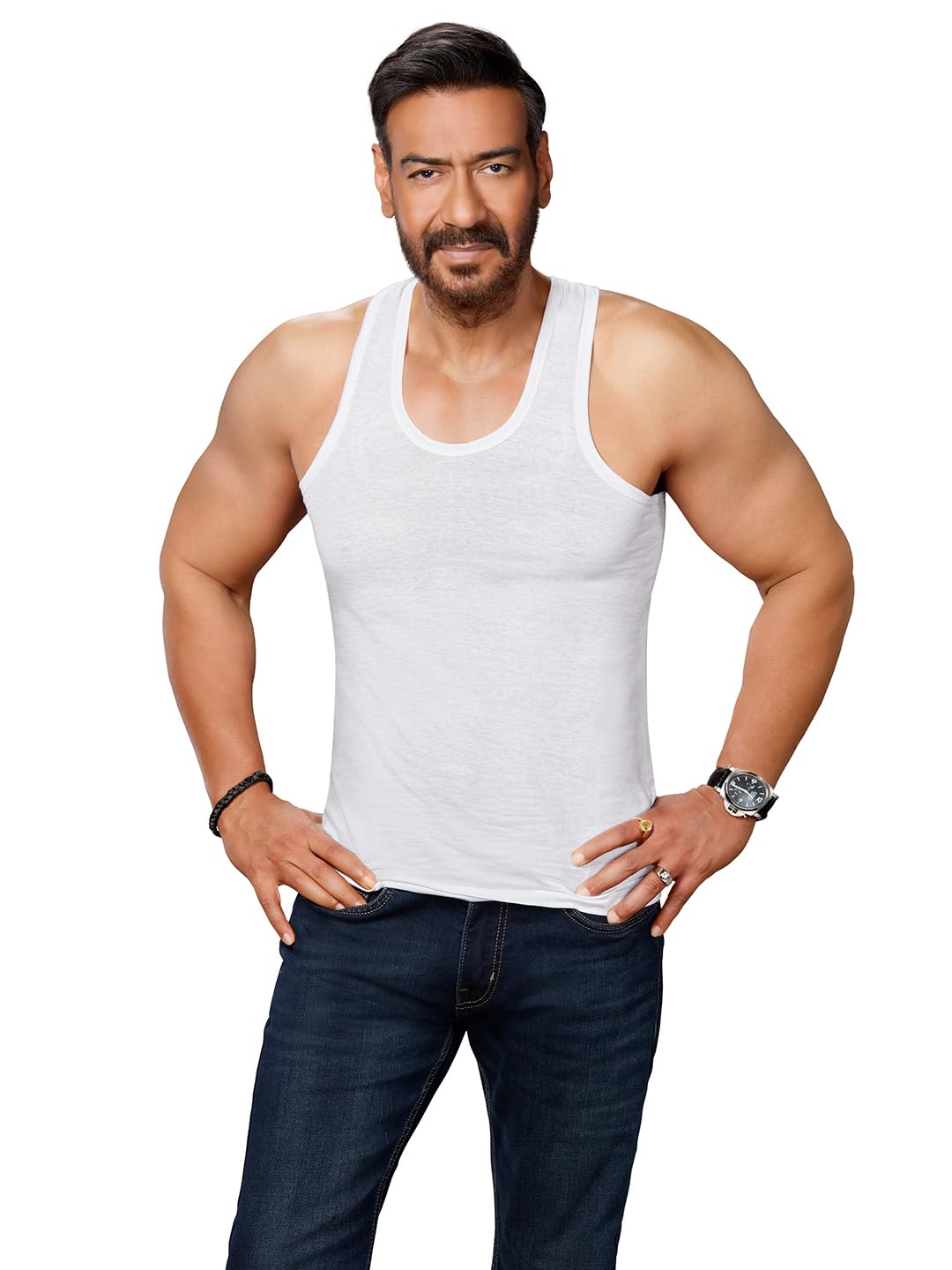 Amul Men White Vest - Image 2