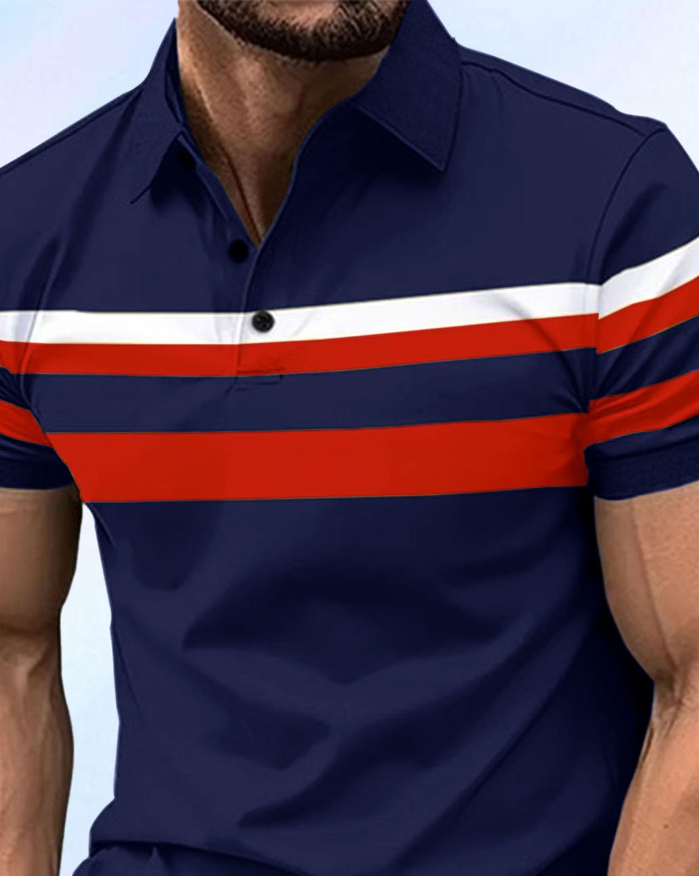 AUSK Men's Polo T-Shirt - Navy Blue - Image 4