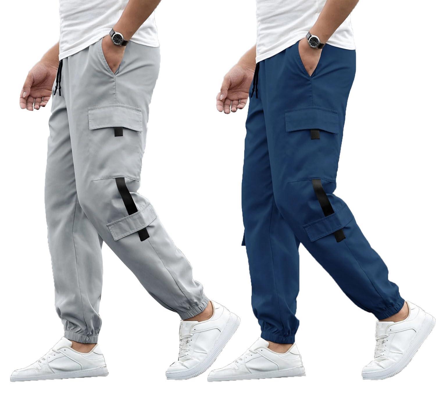 Lymio Men's Track Pants - Grey & Blue