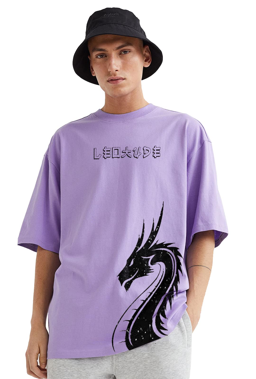 LEOTUDE Men's Oversized T-Shirt - Wild Red Purple - Image 4