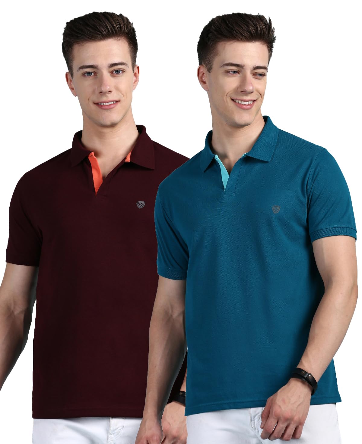 Lux Cozi Men's Polo Neck T-Shirt - Emerald Coffee