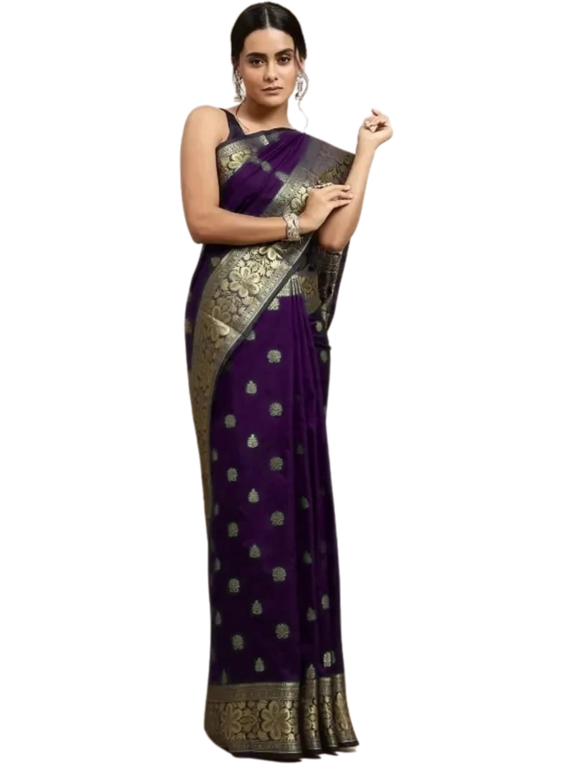 C J Enterprise Banarasi Kanjivaram Silk Saree for Women - Image 2