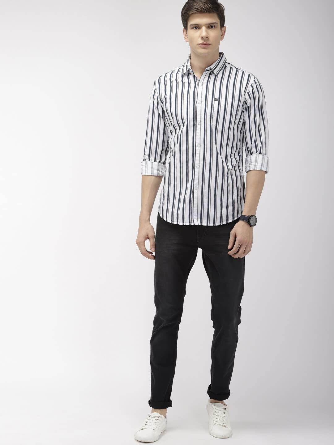 The Indian Garage Co Men's Striped Shirt - White - Image 4