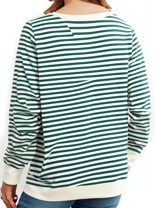 Mack Jonney Women's Blue Striped Long Sleeve T-Shirt - Image 4
