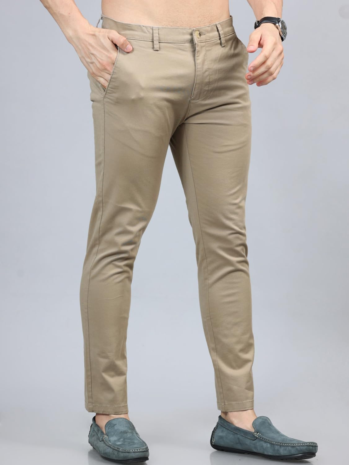 Jack and Jini Men's Casual Cotton Pants - Khakhi - Image 2