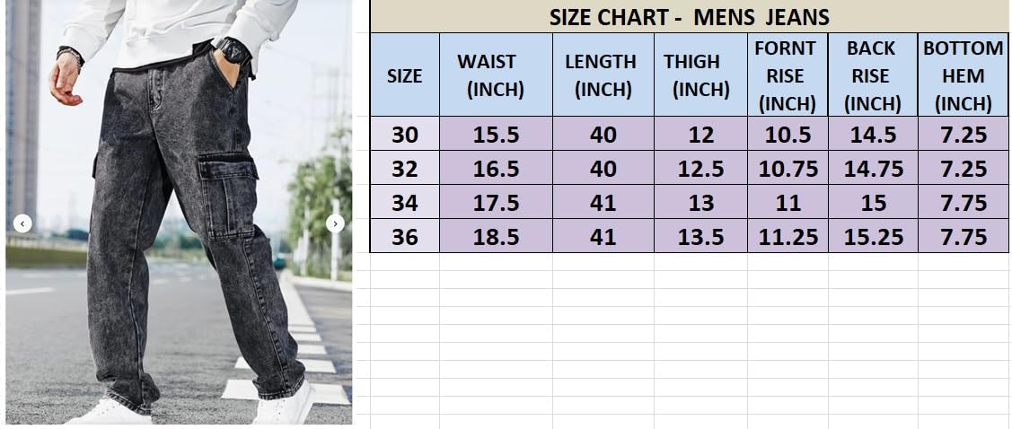 QNIM Black Cargo Jeans for Men - Image 5