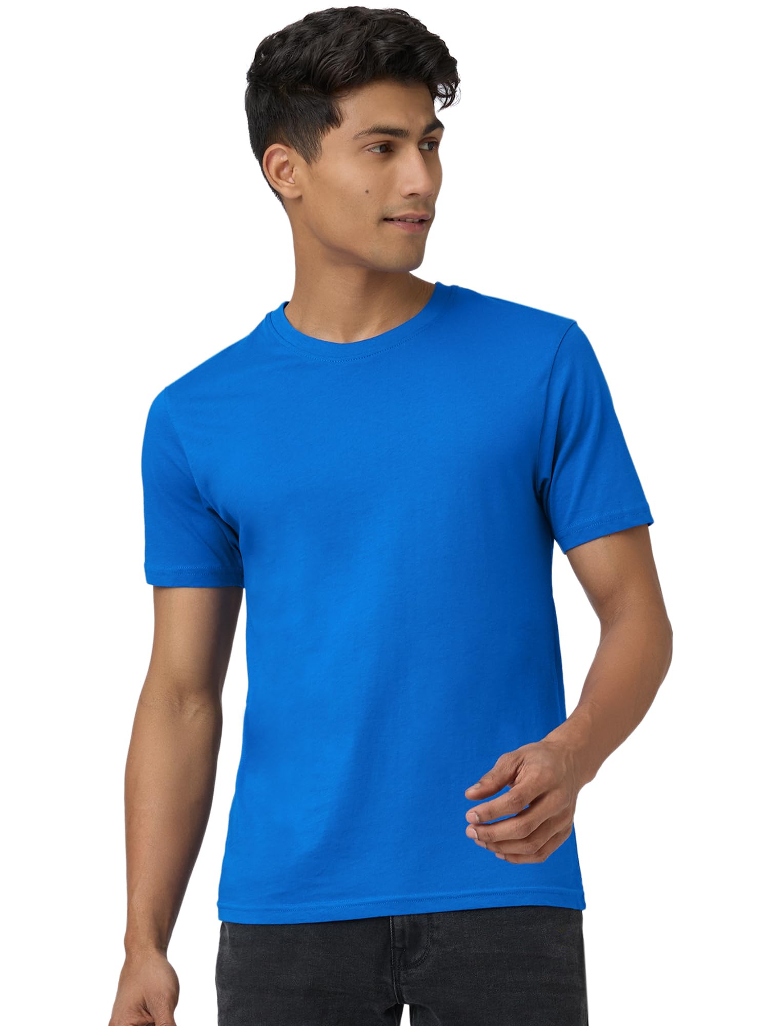 XYXX Men's Blue Solid T-Shirt