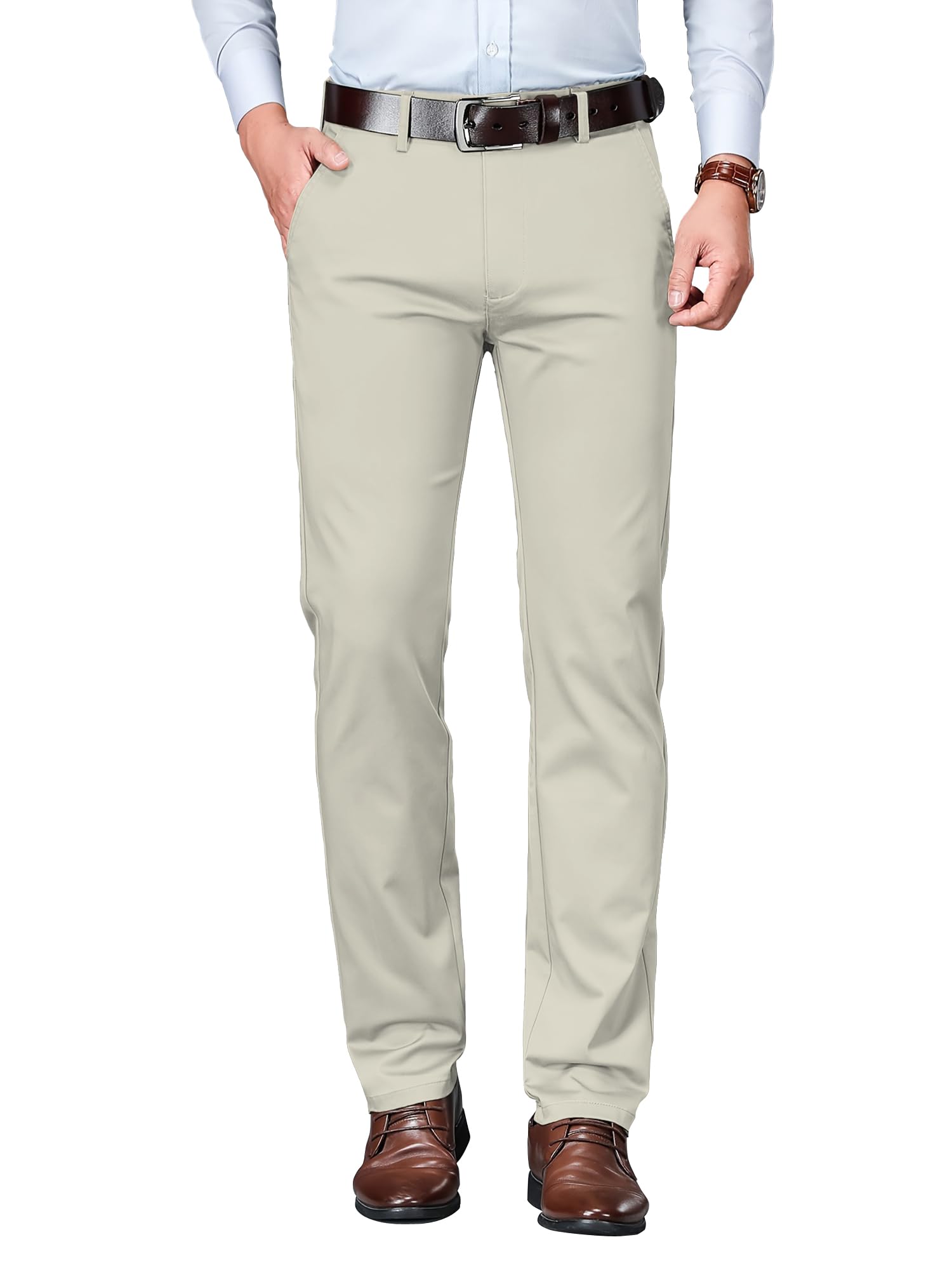 AVANOVA Men's Beige Trousers