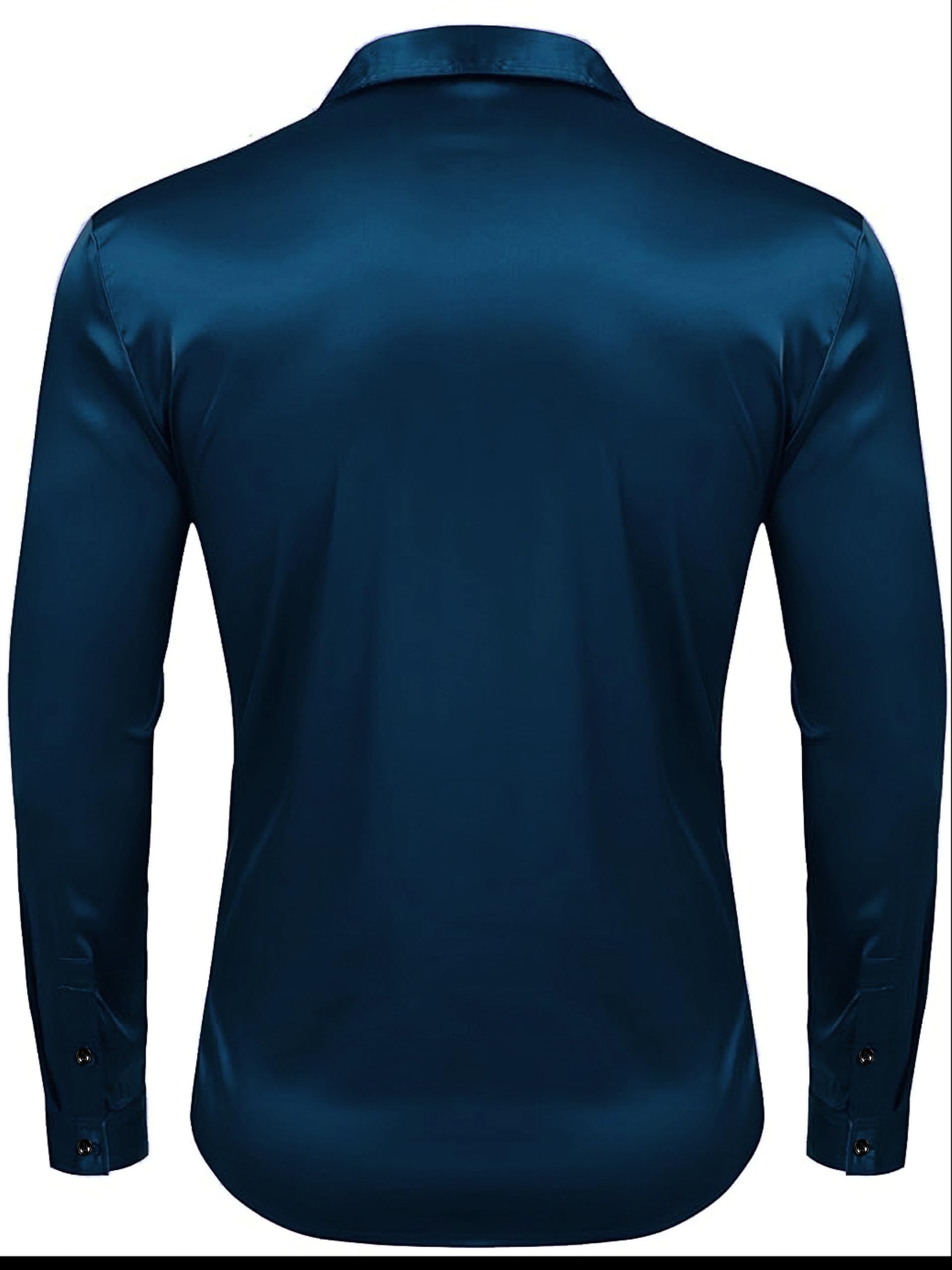 IndoPrimo Men's Satin Casual Shirt - Airblue - Image 4