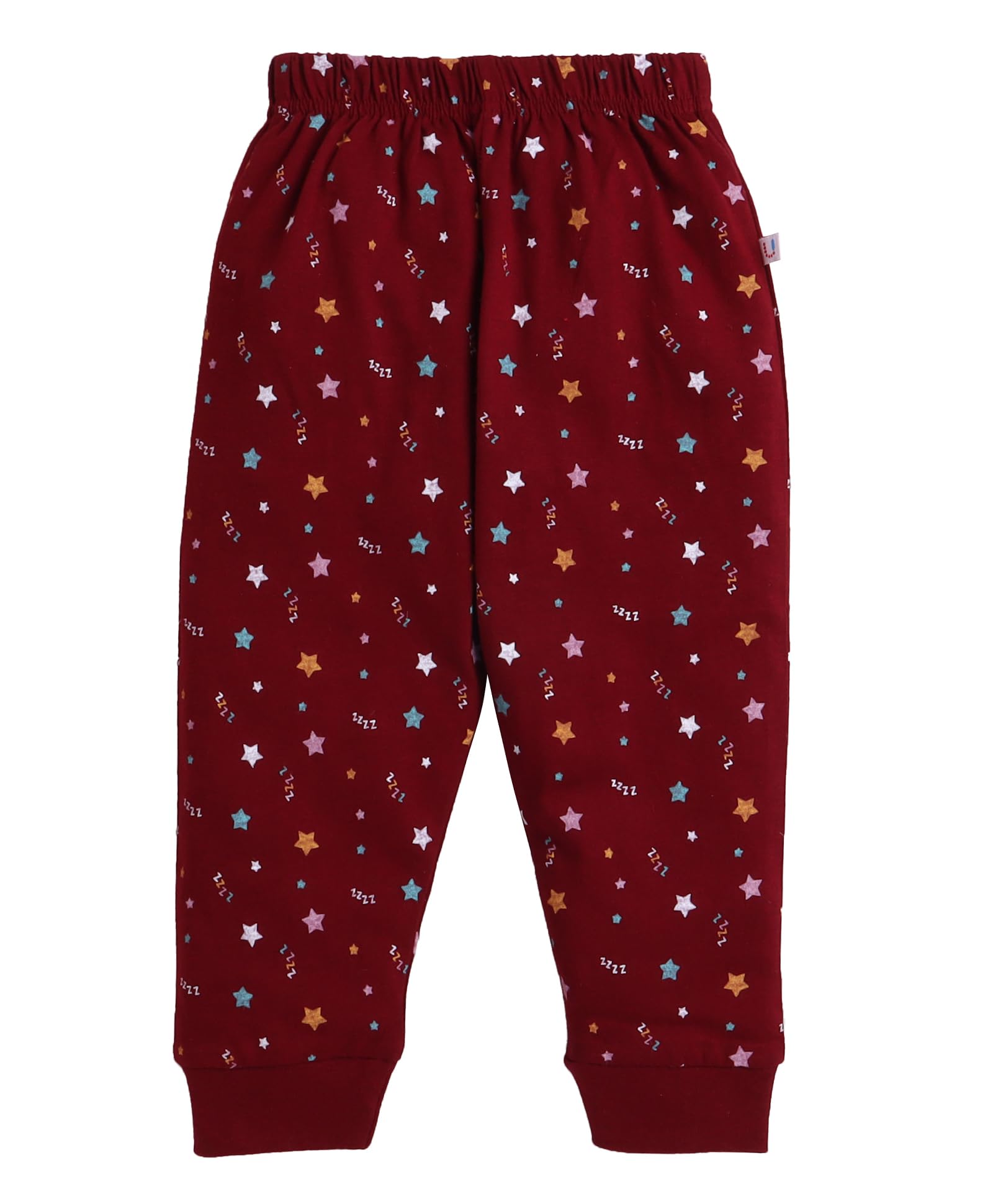 BUMZEE Girls Cotton T-Shirt And Pajama Set - Maroon - Image 4