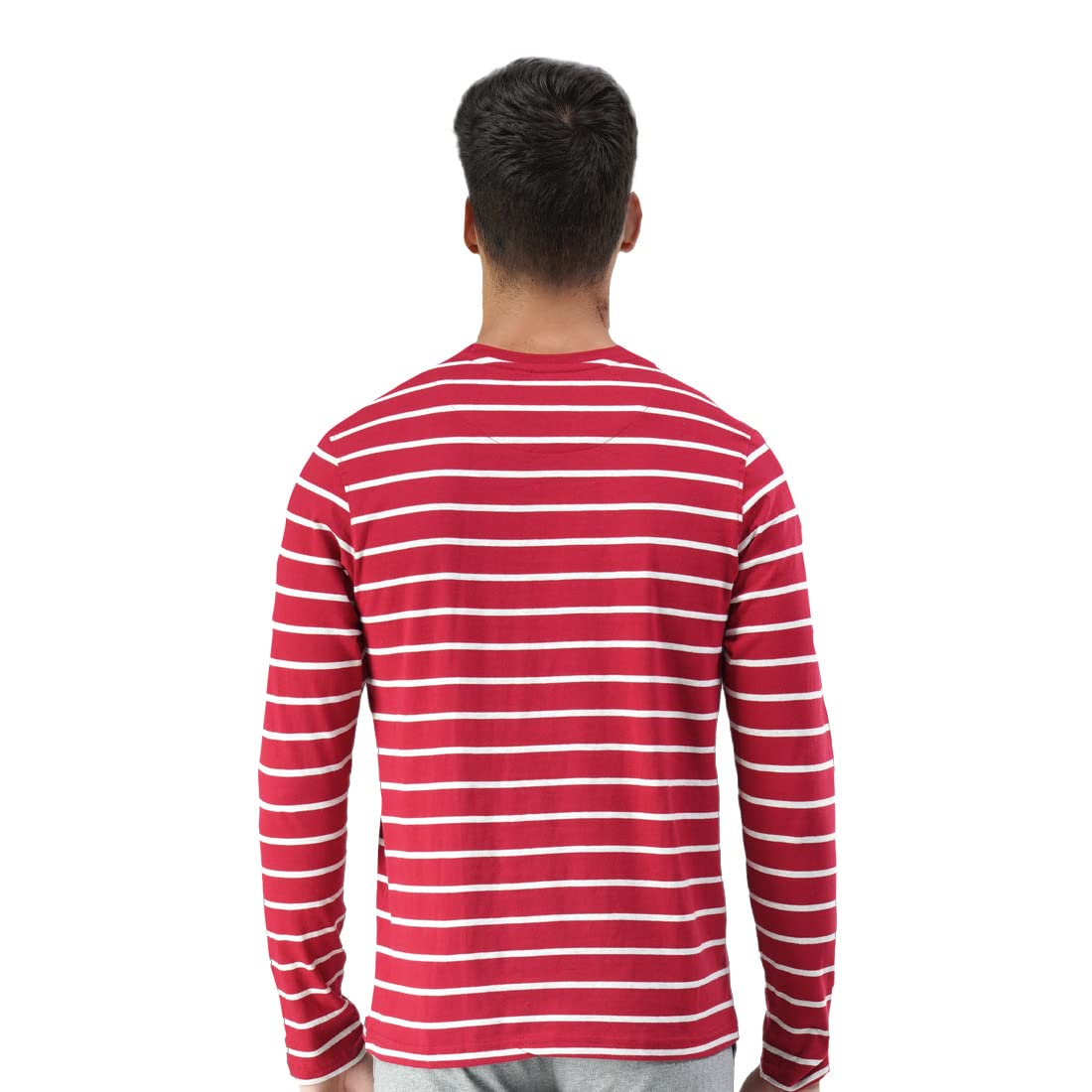 U. S. POLO ASSN. Men Stripe Cotton T-Shirt - Red - Image 3