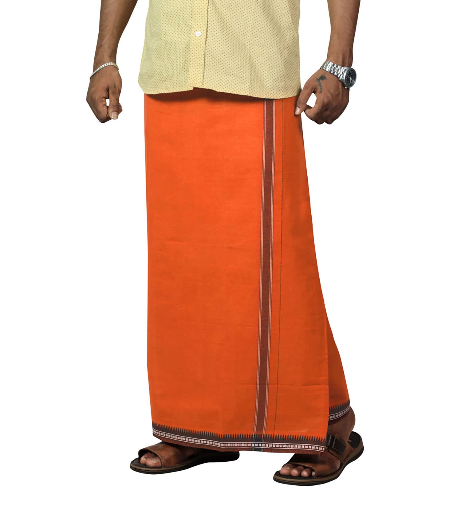 PRAKASAM Cotton Men's Thalapathi Border Dhoties