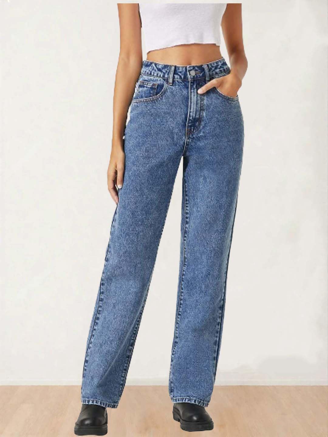 KOTTY Womens High Rise Jeans - Blue - Image 5