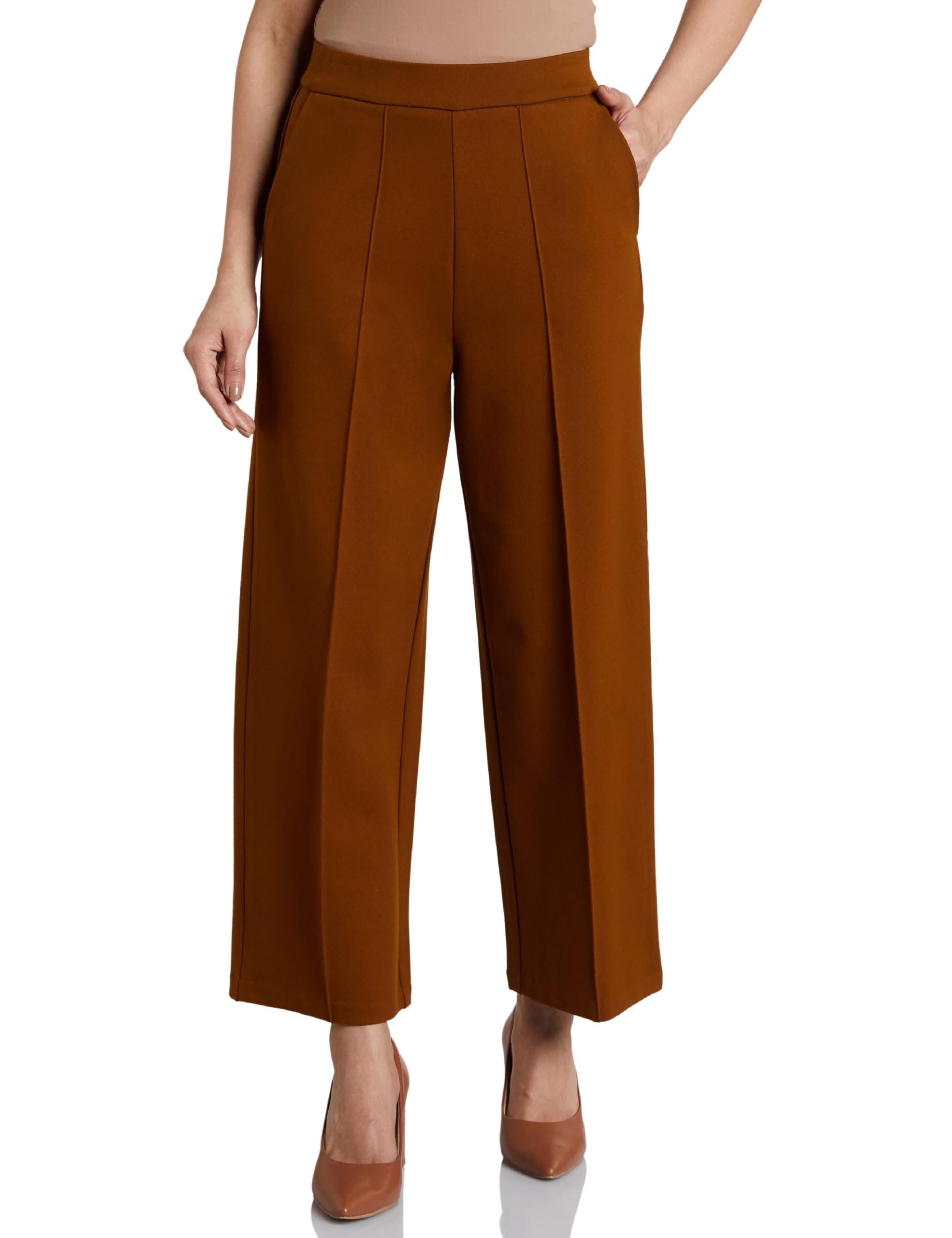 Symbol Women's Loose Business Casual Pants - Khaki Brown