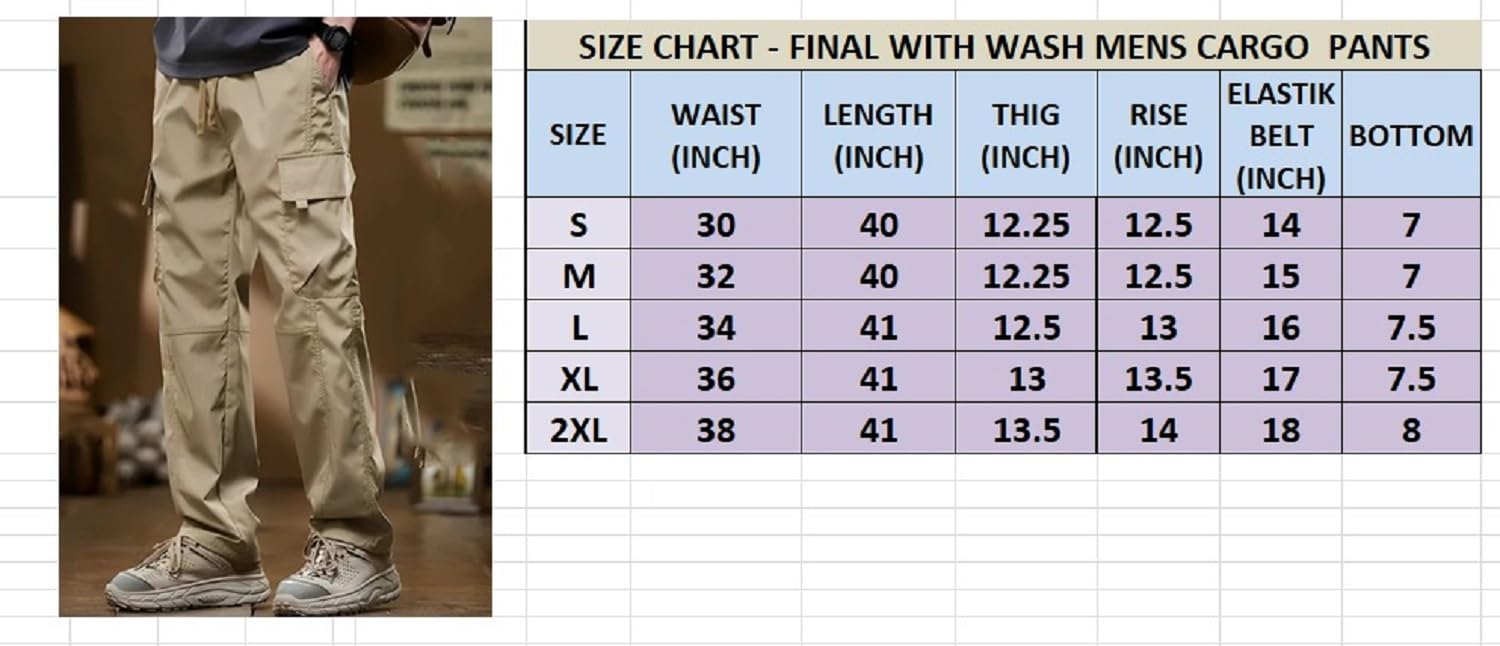 Lymio Men Cotton Cargo Pants - Black - Image 5