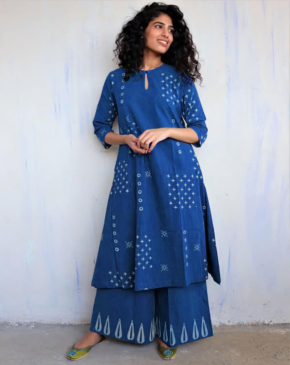 GoSriKi Blue Rayon A-Line Kurta for Women - Image 3