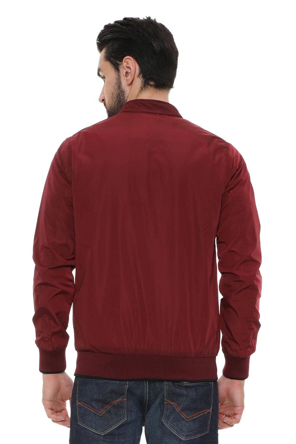 Allen Solly Men Blouson Jacket - Wine Maroon - Image 3