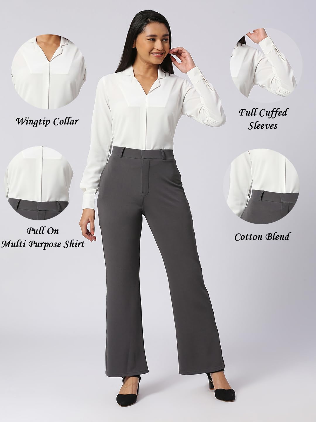 GarbGlide Women's Cotton Blend Shirts - White - Image 2