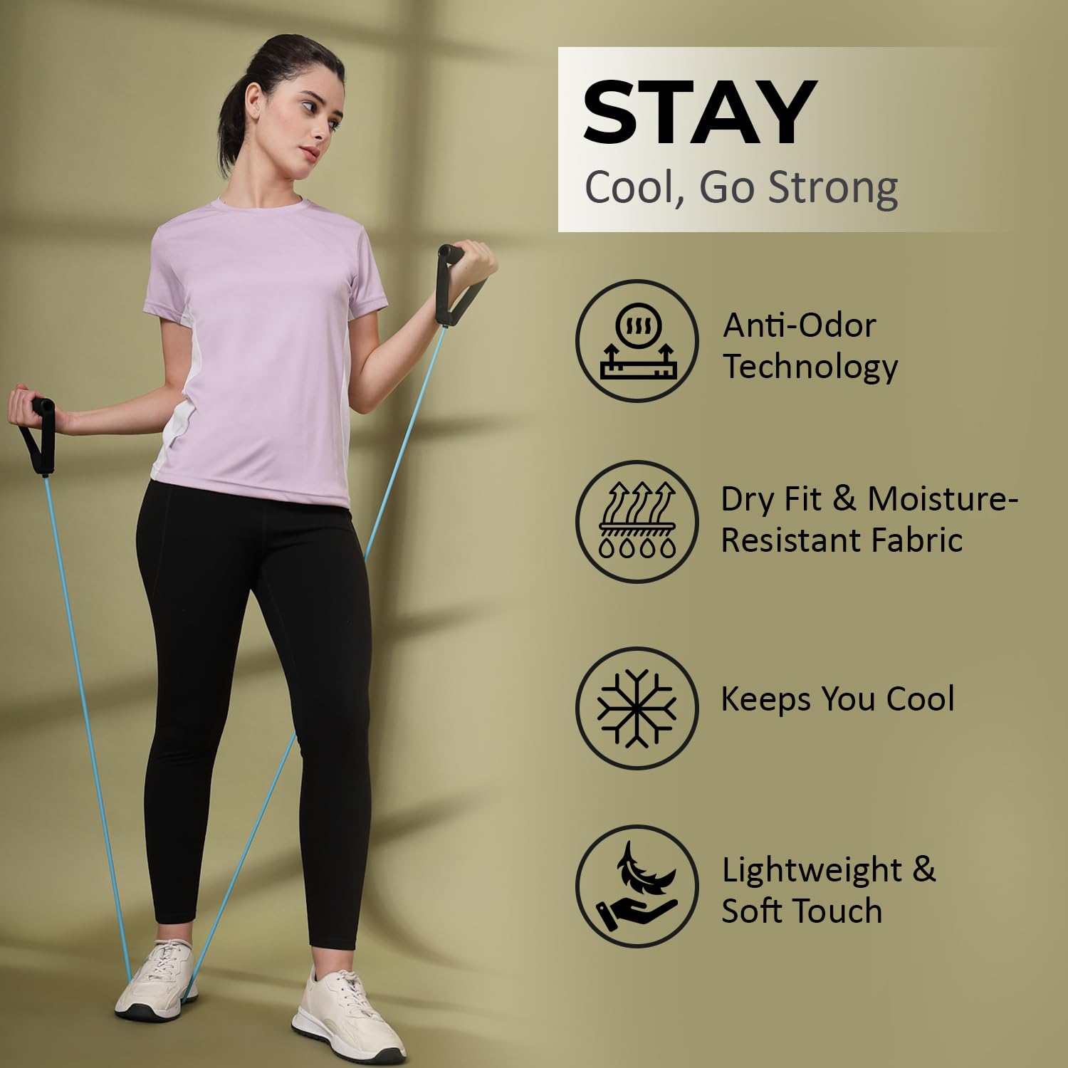 CHKOKKO Women Polyester Quick Dry Sports Tshirt - Image 2