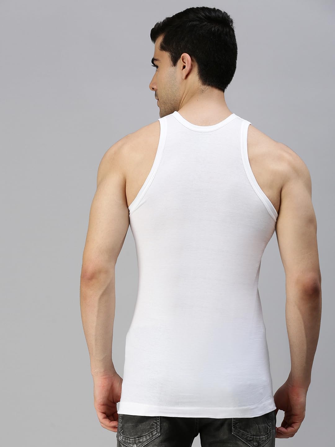 Lux Cozi Men's White Cotton Vest - Image 5