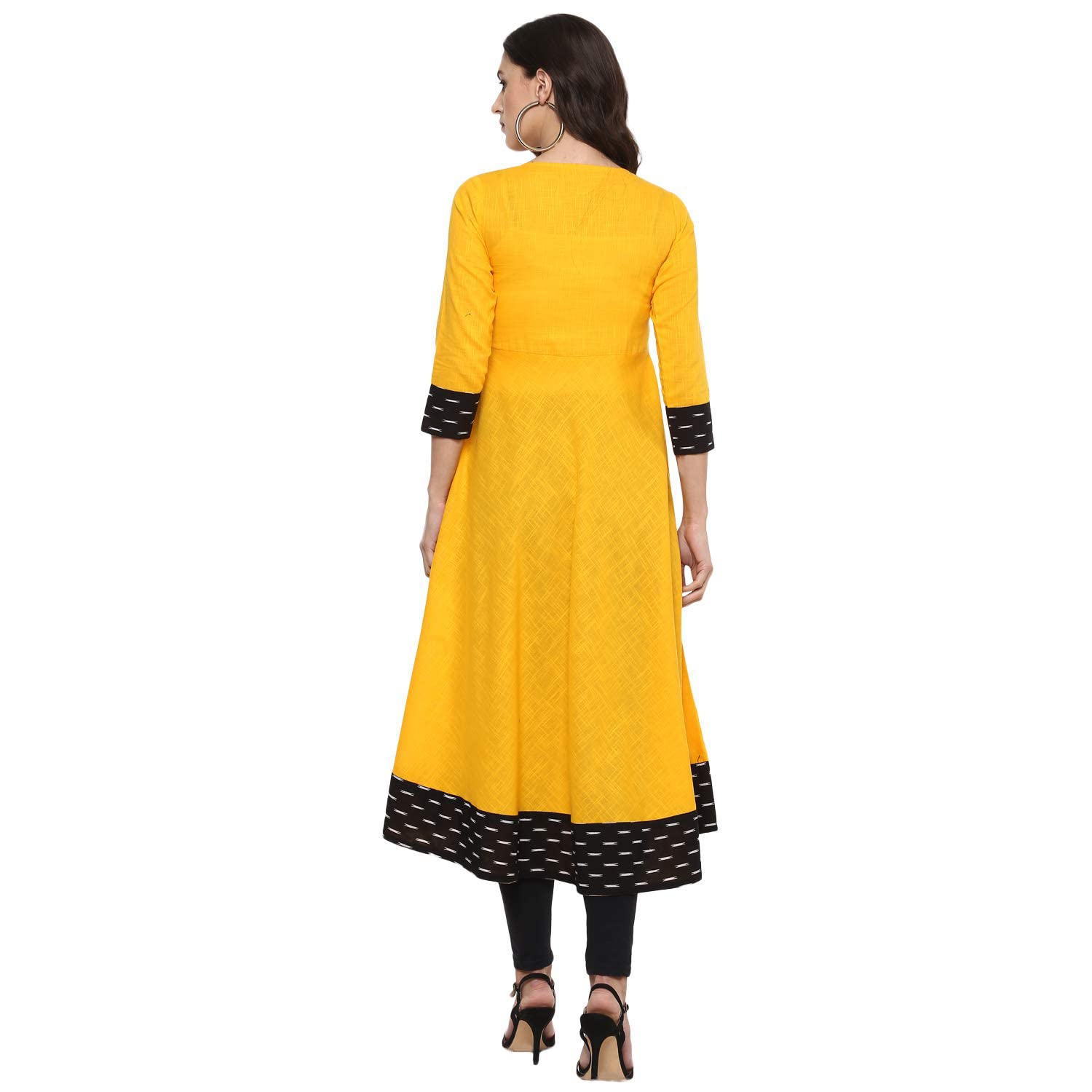 Yova Anarkali Kurti for Women - Black - Image 3