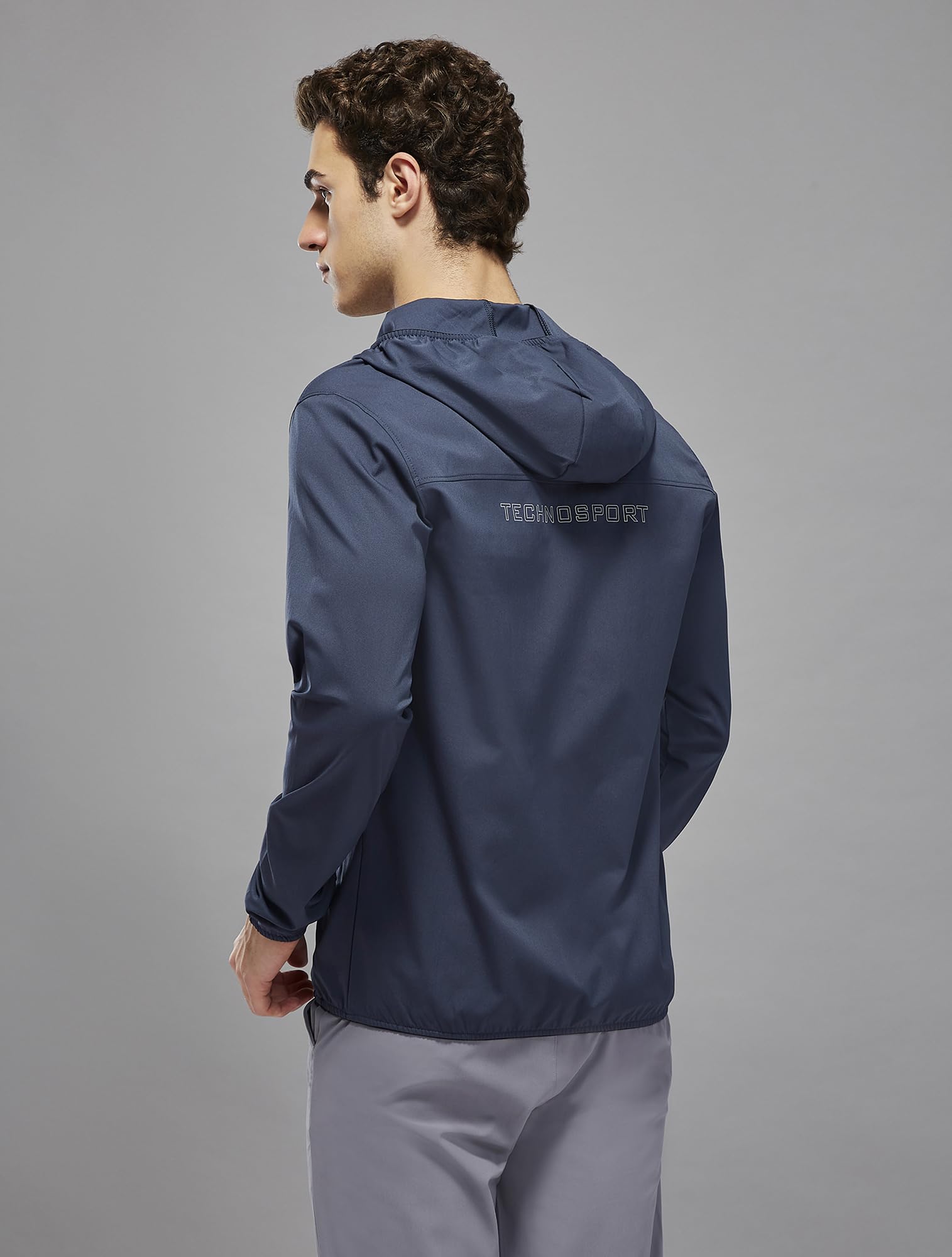 TECHNOSPORT Men's Hooded Jacket - Carbon Grey - Image 2