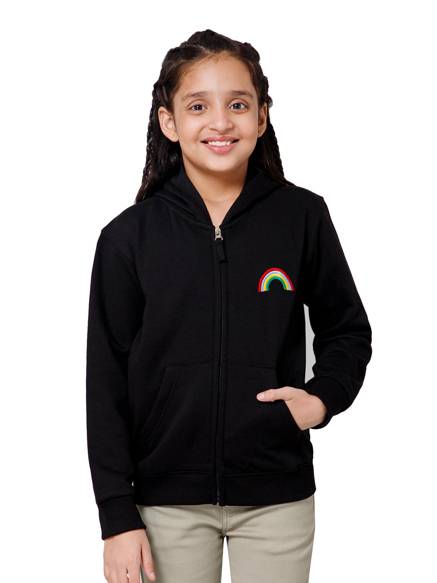 Alan Jones Clothing Black Zipper Hoodie for Girls