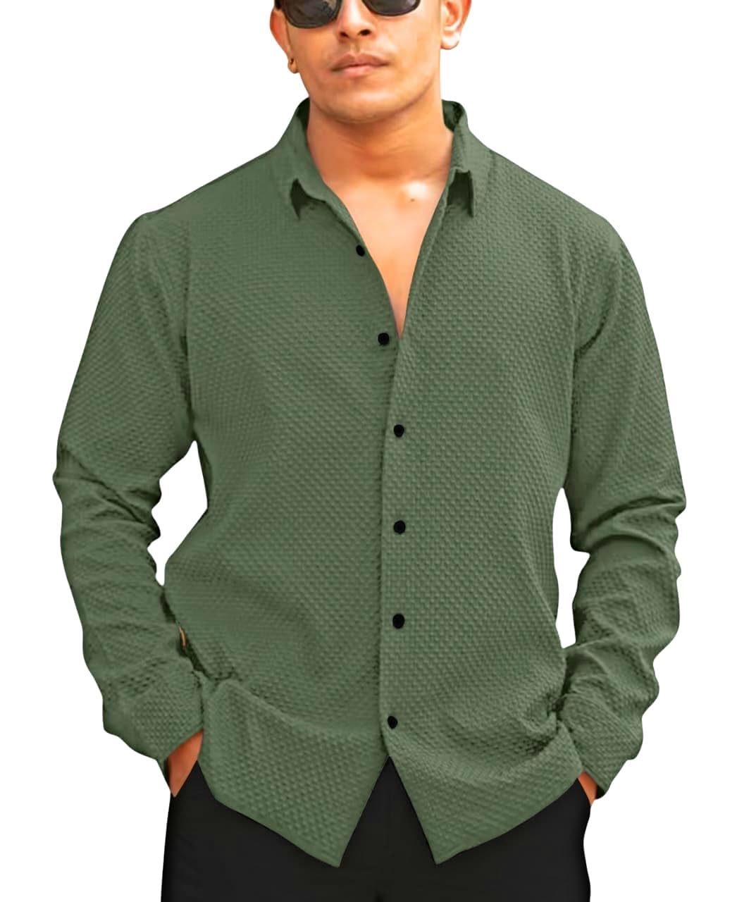GarbGlide Men's Linen Cotton Shirt - Second Green - Image 4