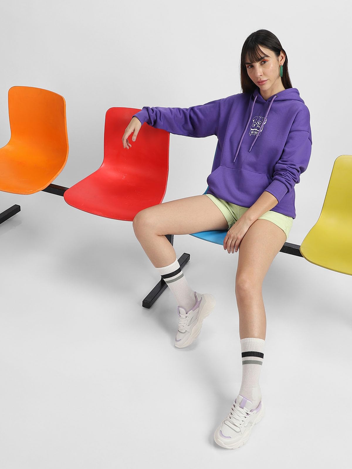 JUNEBERRY Purple Graphic Hoodie for Women - Image 5