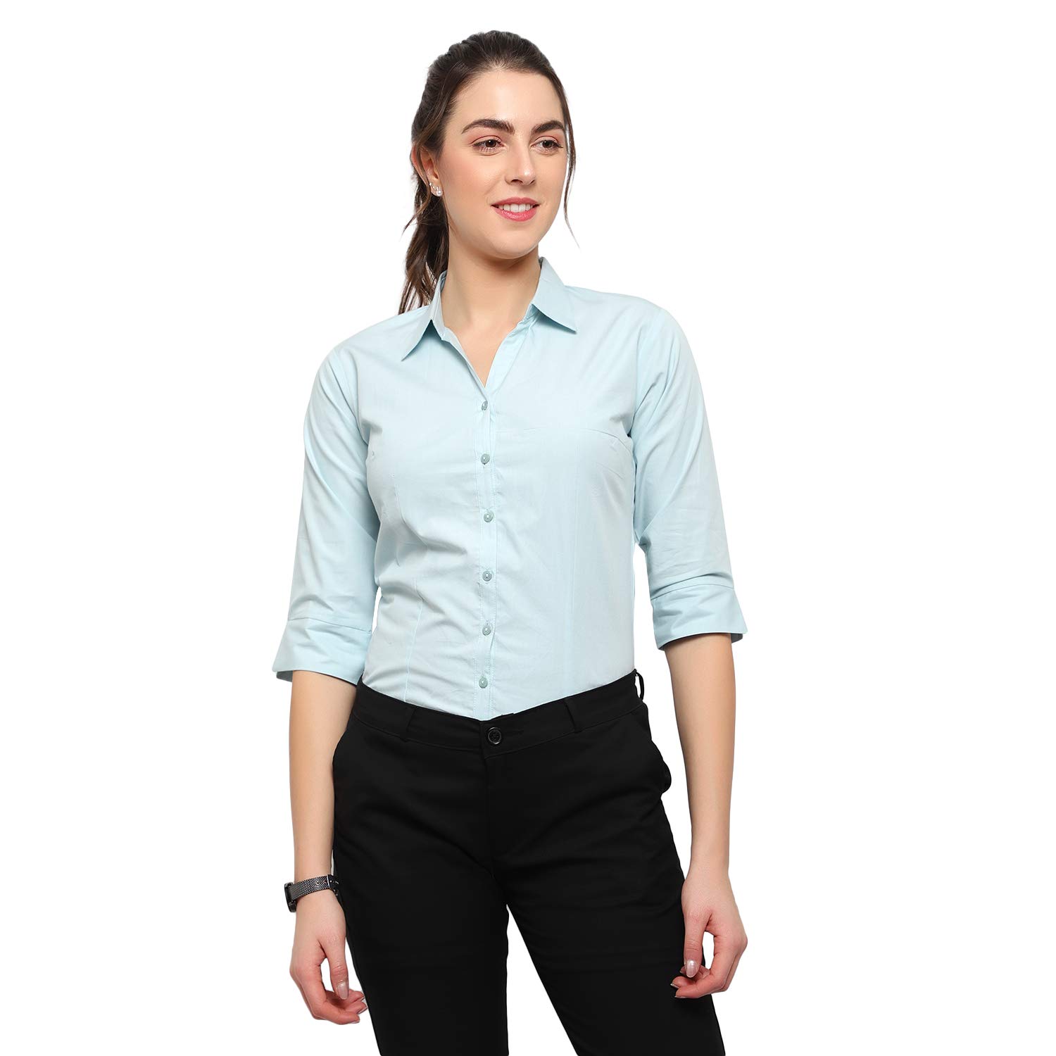 Ronin Women Western Formal Shirts - Blue
