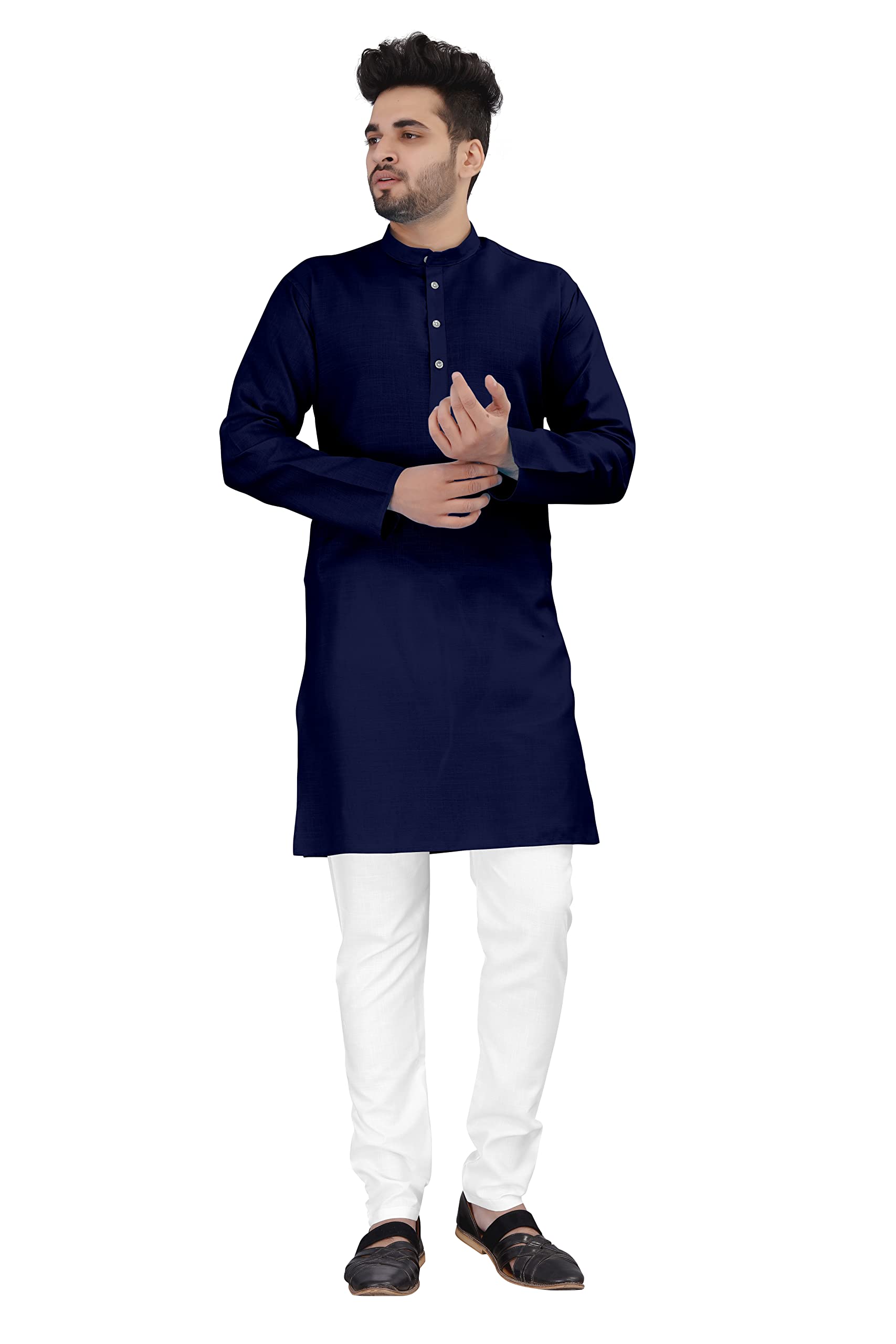 Trustous Kurta for Men - Cotton Dark Blue