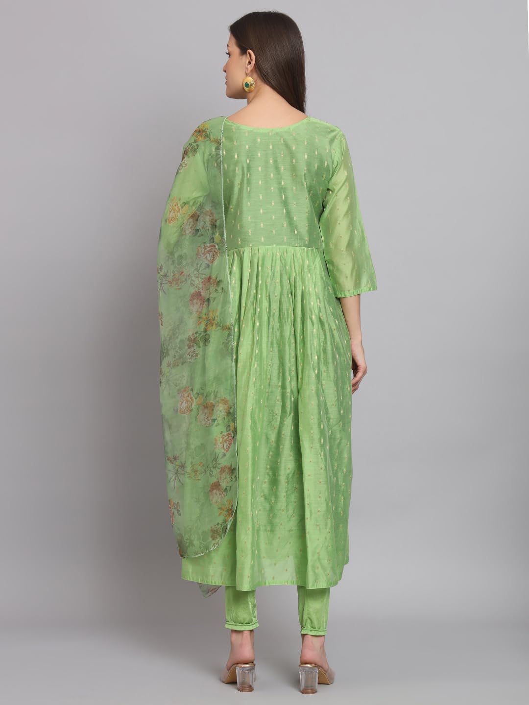 VredeVogel Chanderi Modal Kurta Set with Legging & Dupatta - Image 4