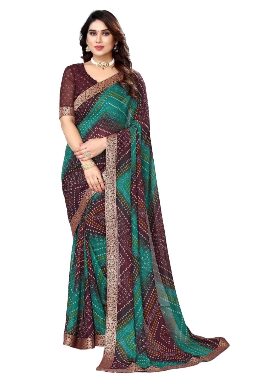 Yashika Brown Georgette Saree for Women
