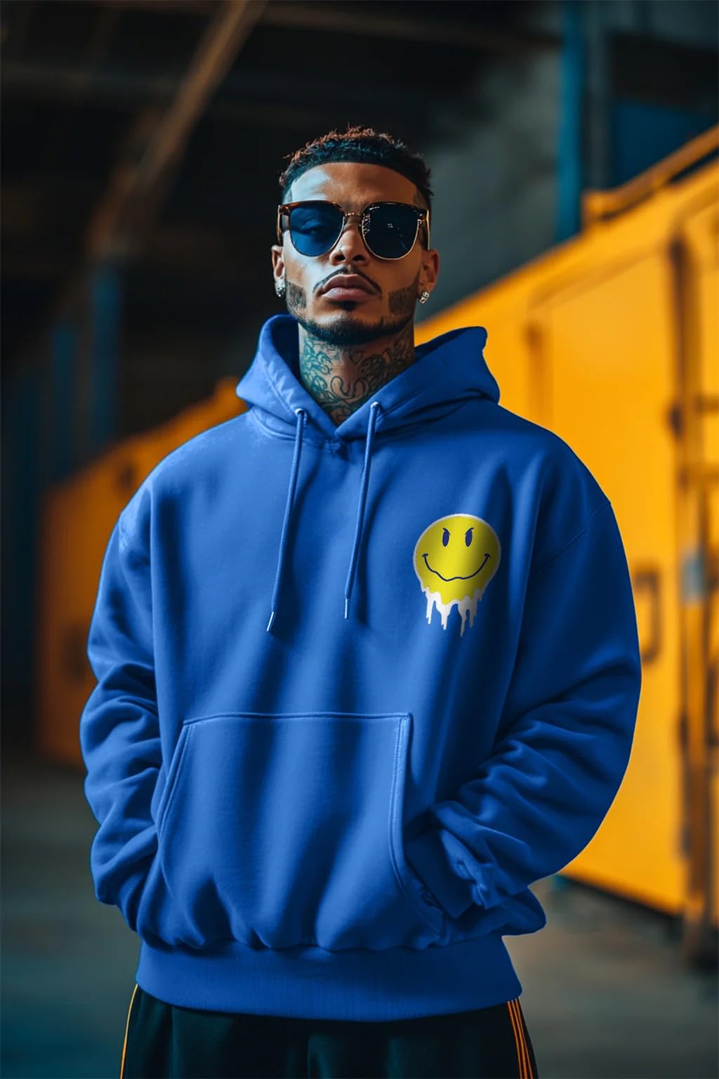 Veirdo Men's Blue Graphic Hoodie - Image 2
