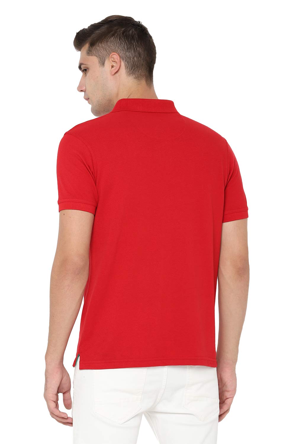 Allen Solly Men Tango Red Polo T-Shirt - Image 3