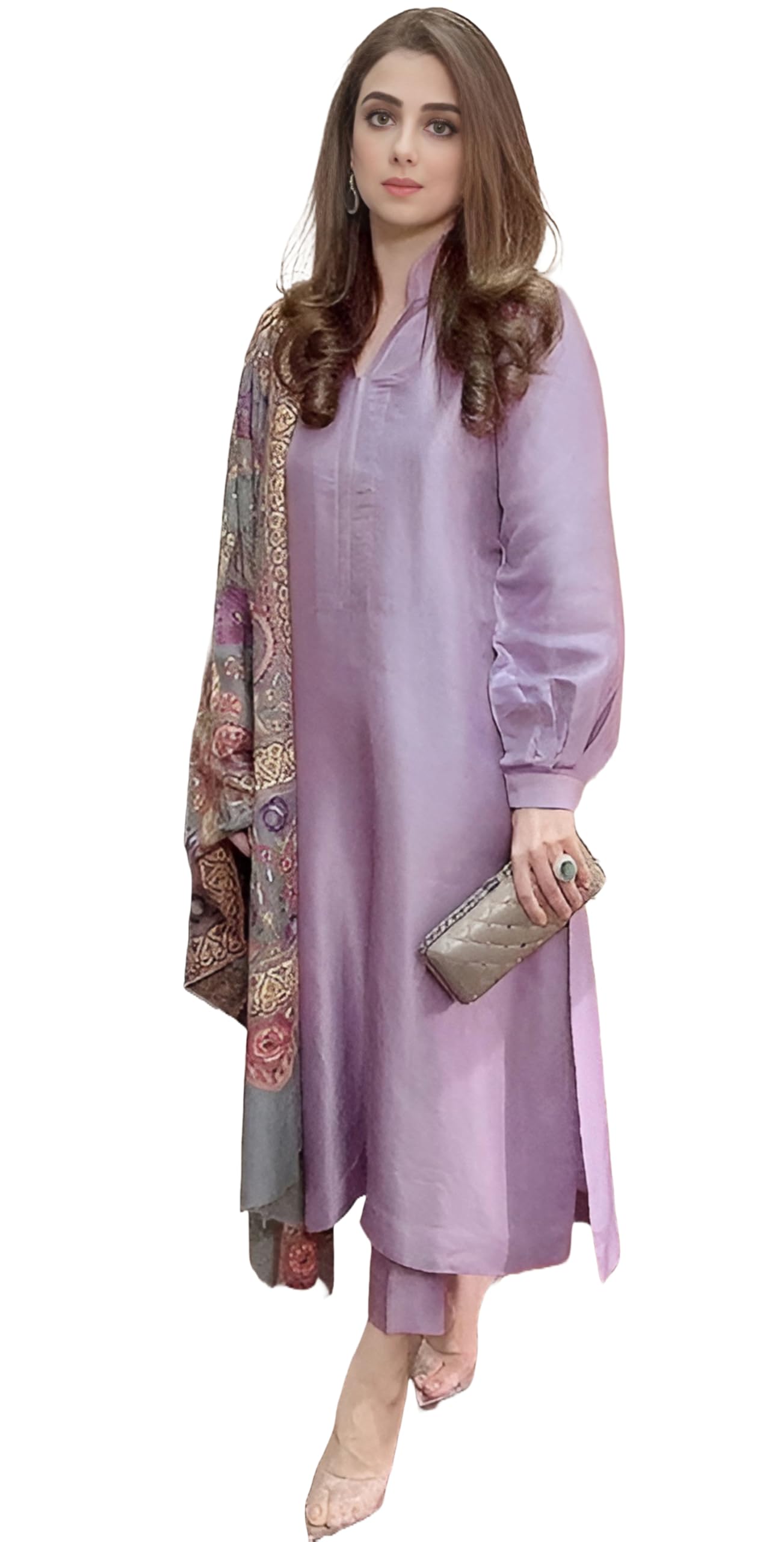 ANNI Women's Rayon Kurta with Pant & Dupatta - Purple