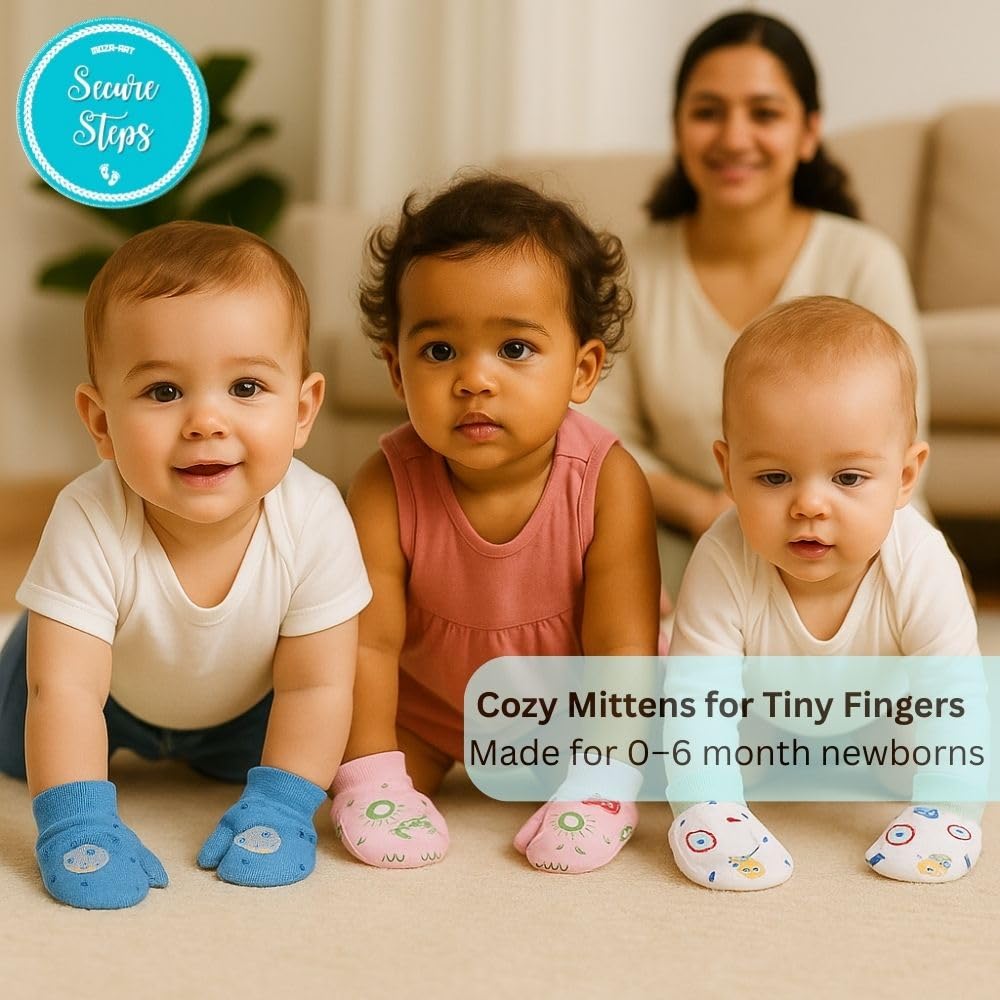 Secure Steps Baby Mittens - Cotton - Image 5