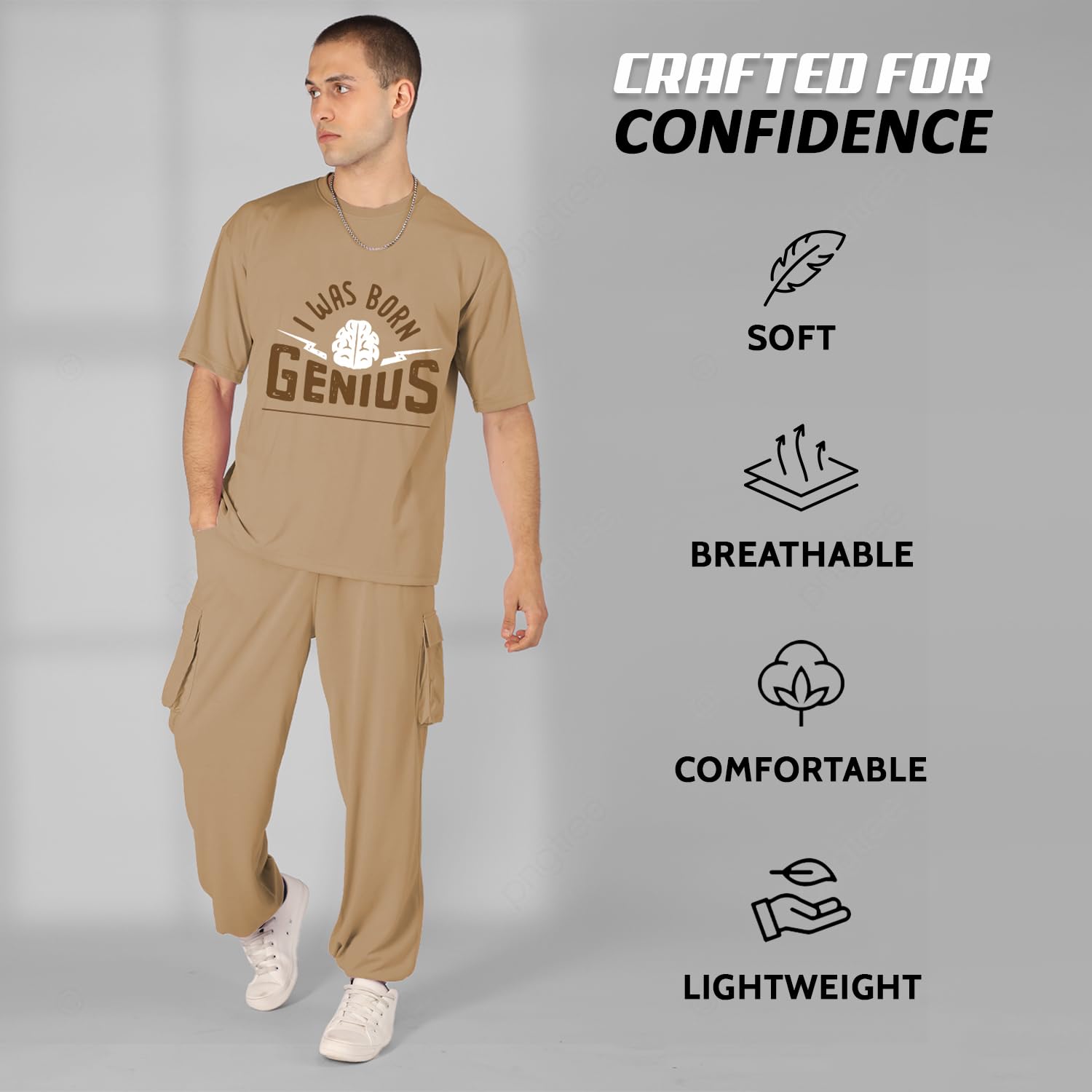 CHKOKKO Men Printed Casual Cord Set - Image 3