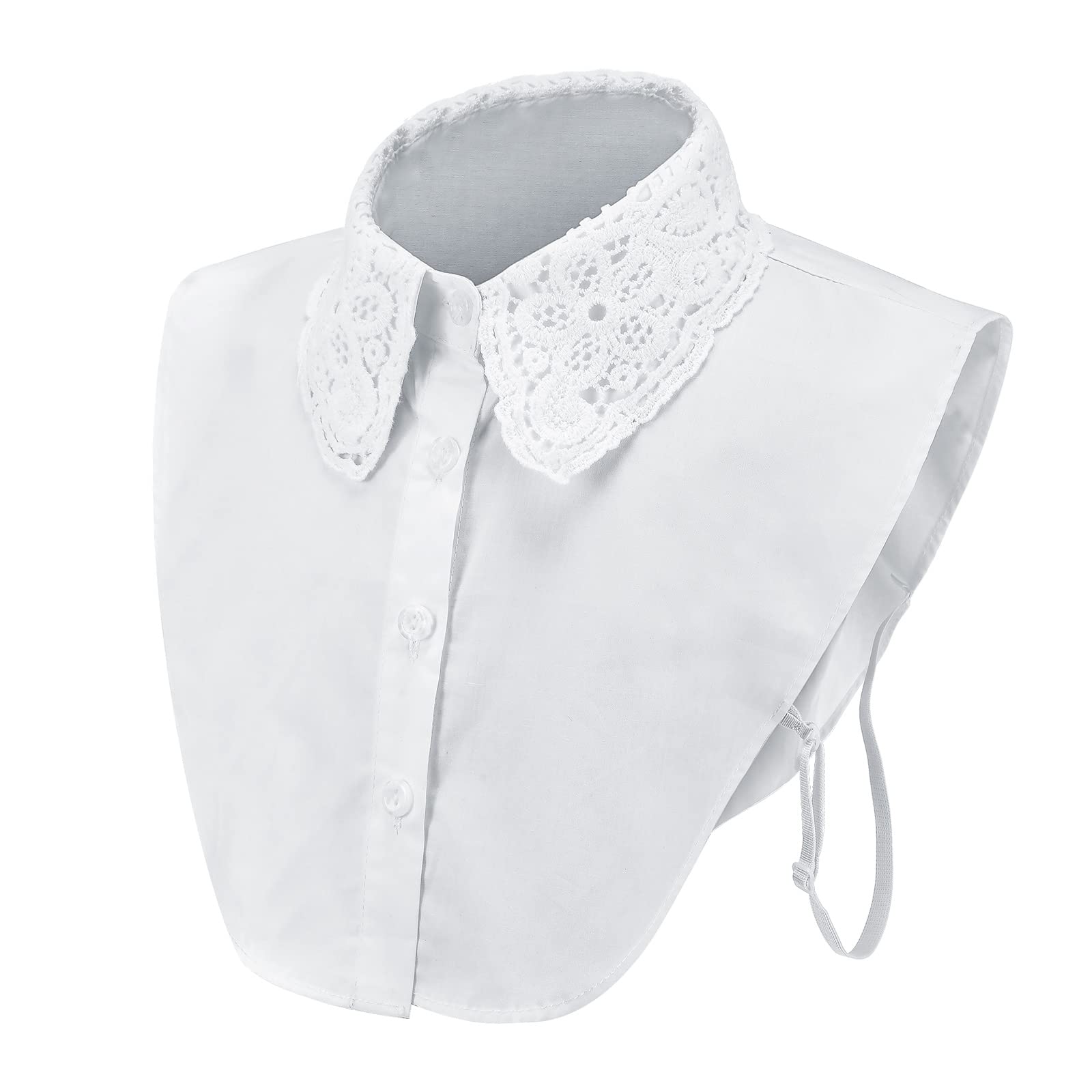 Zibuyu Women's Cotton Floral Lace Shirt - White