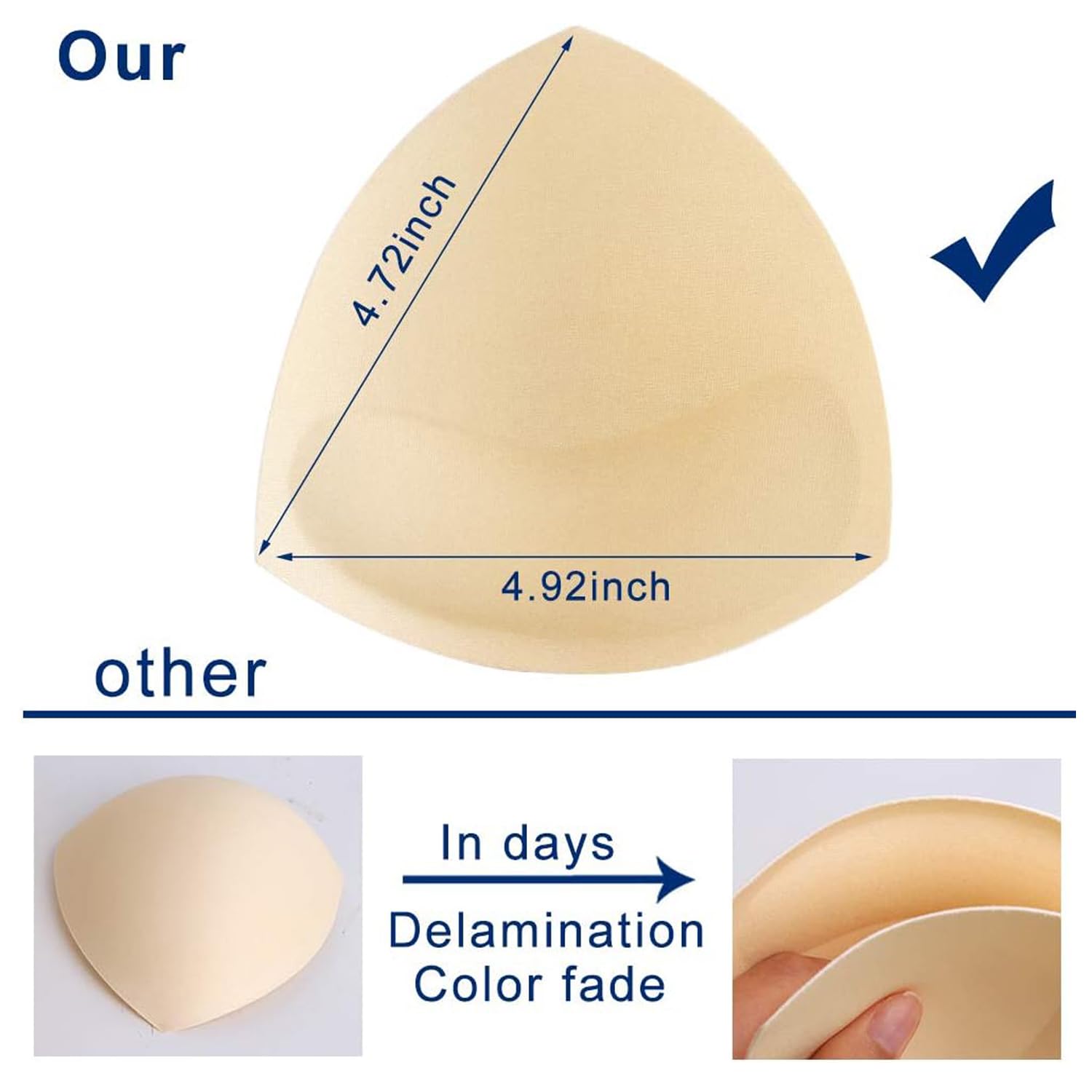 Dimore Bra Insert Pads - Triangle Cotton - Image 3