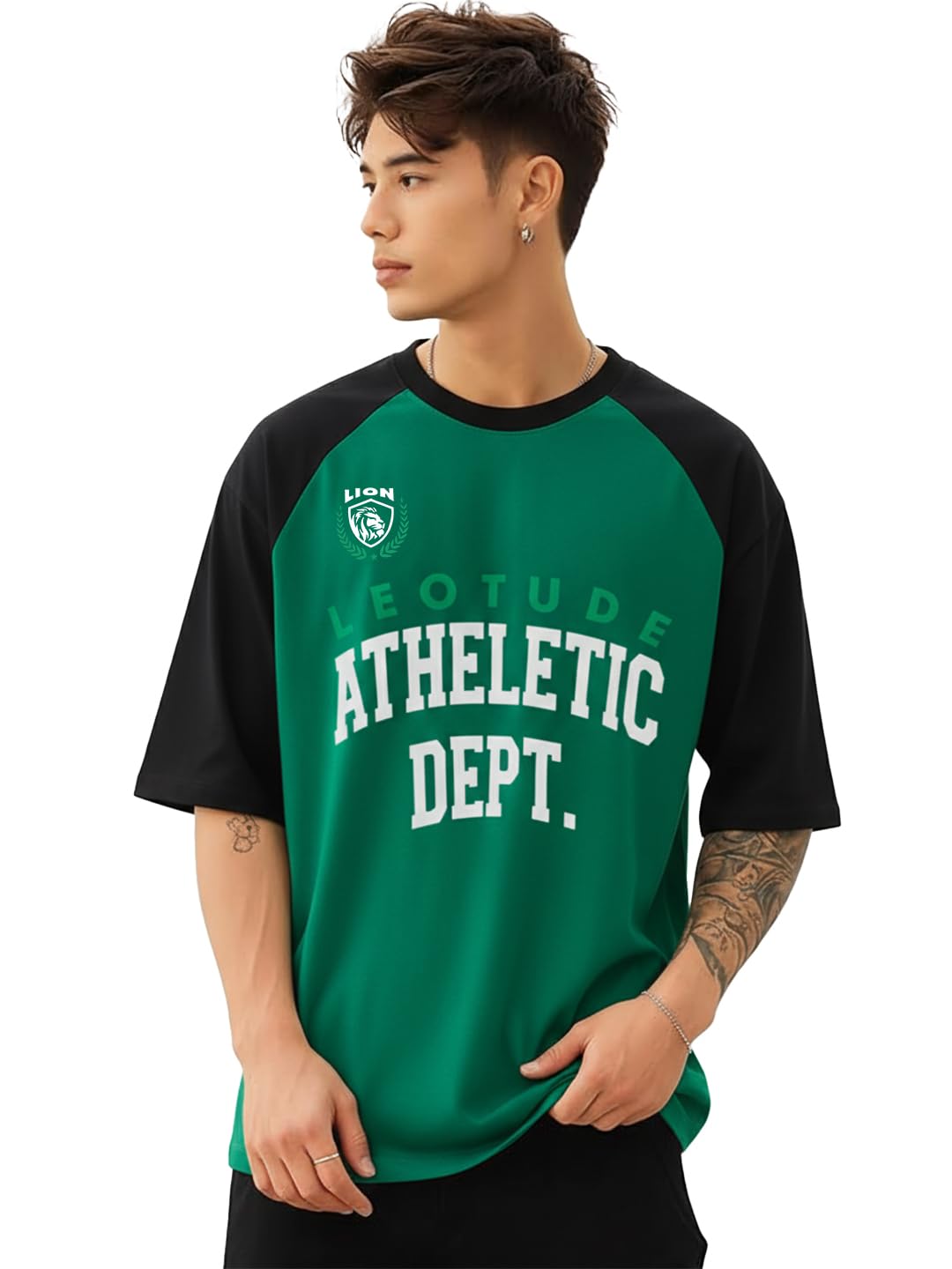 LEOTUDE Men's Oversized Tshirt - Multicolour - Image 5